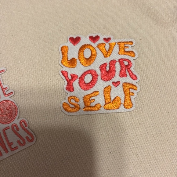 Canvas Tote Bag with Inspirational Patches - Picture 8 of 8